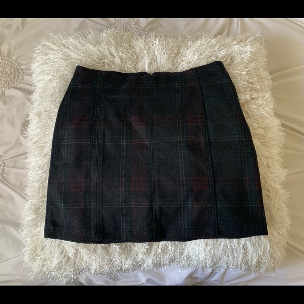 Wild Fable Dark Plaid Mini Skirt